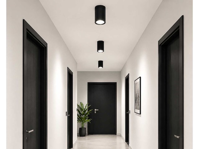 30 x led opbouw spot 5w – 4200k neutraal wit - zwart – ip20 – sandra-5/xl - afbeelding 1 van  5