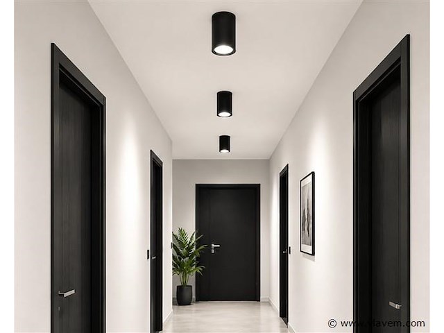30 x led opbouw spot 5w – 4200k neutraal wit - zwart – ip20 – sandra-5/xl - afbeelding 1 van  5