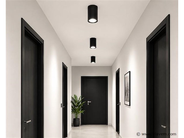 30 x led opbouw spot 5w – 4200k neutraal wit - zwart – ip20 – sandra-5/xl - afbeelding 1 van  5