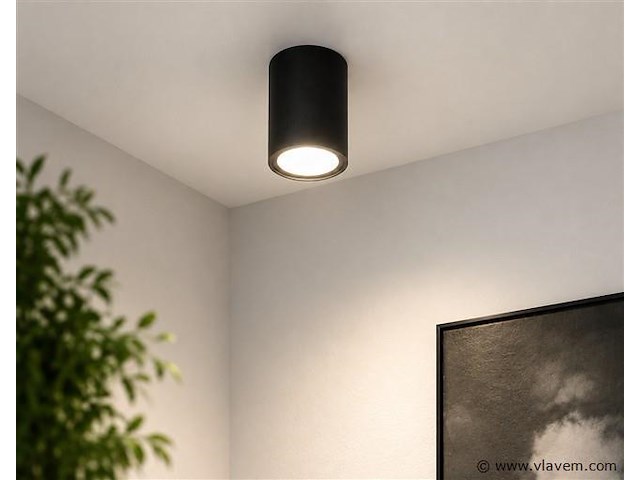 30 x led opbouw spot 5w – 4200k neutraal wit - zwart – ip20 – sandra-5/xl - afbeelding 5 van  5