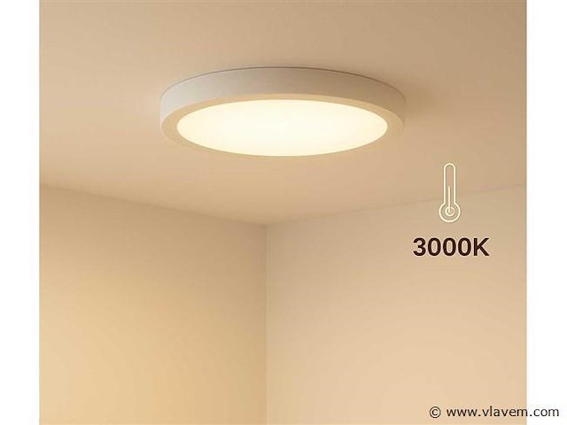 30 x led paneel – rond opbouw – 30w – 3000k warm wit – ip20 - afbeelding 1 van  5
