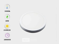 30 x led paneel – rond opbouw – 30w – 3000k warm wit – ip20 - afbeelding 3 van  6