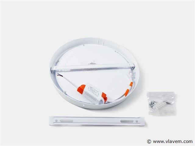 30 x led paneel – rond opbouw – 30w – 6500k koud wit – ip20 - afbeelding 2 van  4