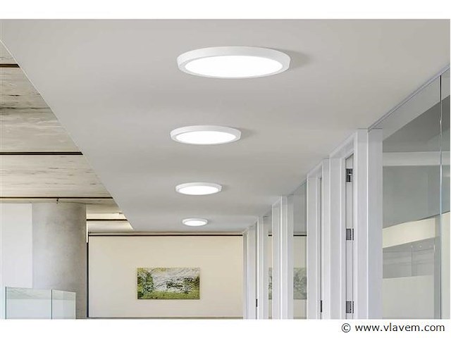 30 x led paneel – rond opbouw – 30w – 6500k koud wit – ip20 - afbeelding 1 van  4