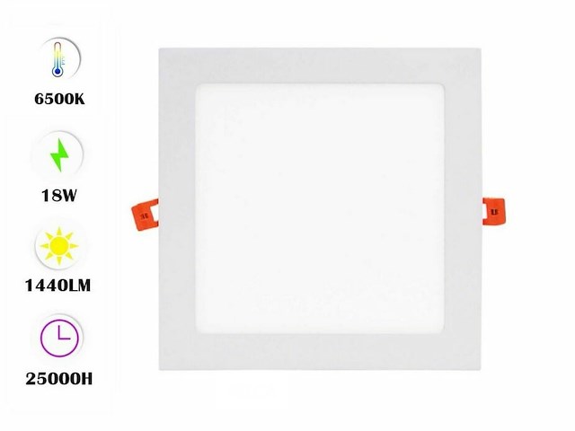 30 x led paneel – vierkant inbouw – 18w – 3000k warm wit – ip20 - afbeelding 1 van  5