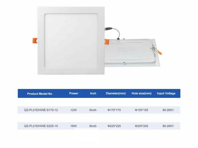 30 x led paneel – vierkant inbouw – 18w – 3000k warm wit – ip20 - afbeelding 5 van  5