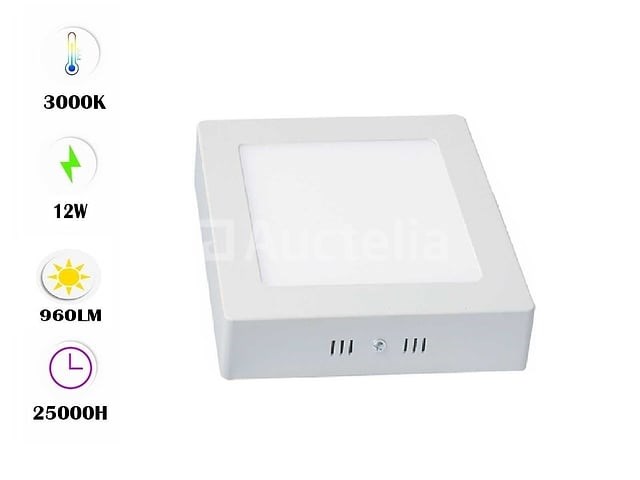30 x led paneel – vierkant opbouw – 12w – 3000k warm wit – ip20 - afbeelding 1 van  4