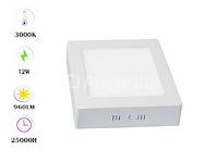 30 x led paneel – vierkant opbouw – 12w – 3000k warm wit – ip20