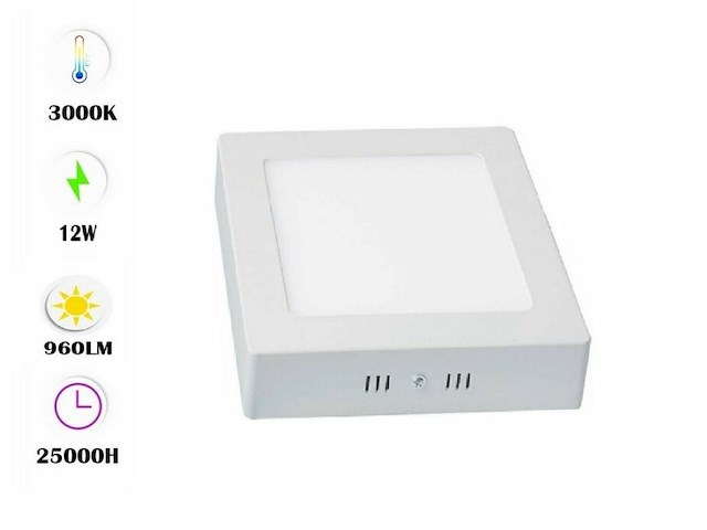 30 x led paneel – vierkant opbouw – 12w – 3000k warm wit – ip20 - afbeelding 2 van  5