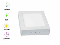 30 x led paneel – vierkant opbouw – 12w – 3000k warm wit – ip20 - afbeelding 2 van  5