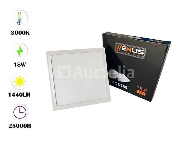 30 x led paneel – vierkant opbouw – 18w – 3000k warm wit – ip20 - afbeelding 1 van  4