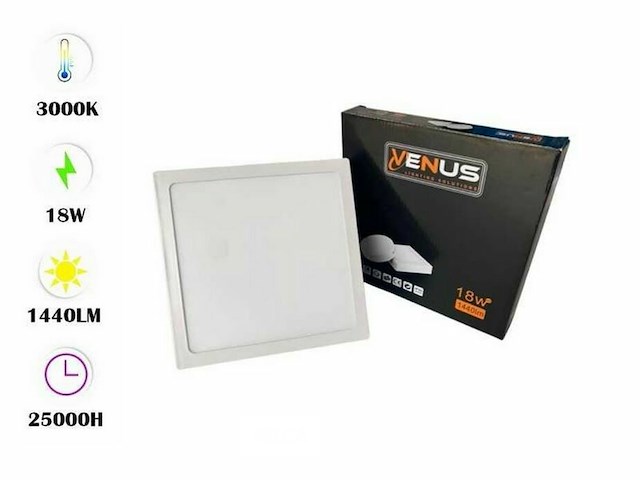 30 x led paneel – vierkant opbouw – 18w – 3000k warm wit – ip20 - afbeelding 2 van  5