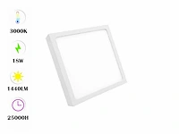 30 x led paneel – vierkant opbouw – 18w – 3000k warm wit – ip20 - afbeelding 2 van  4