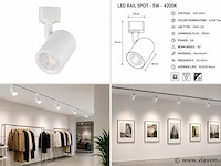 30 x led rail spot 5w – 4200k neutraal wit - wit – ip20 – arizona-5 - afbeelding 5 van  5