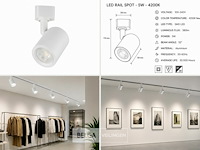 30 x led rail spot 5w – 4200k neutraal wit - wit – ip20 – arizona-5 - afbeelding 6 van  6