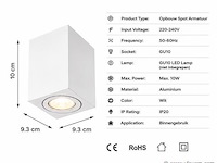 30 x opbouw spot armatuur – gu10 – wit – ip20 – frezya-s - afbeelding 4 van  5
