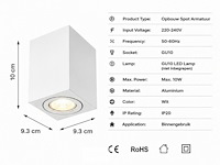 30 x opbouw spot armatuur – gu10 – wit – ip20 – frezya-s - afbeelding 5 van  6