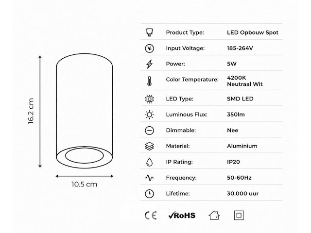 30 x opbouw spot armatuur – gu10 – zwart – ip20 – frezya-r - afbeelding 5 van  6
