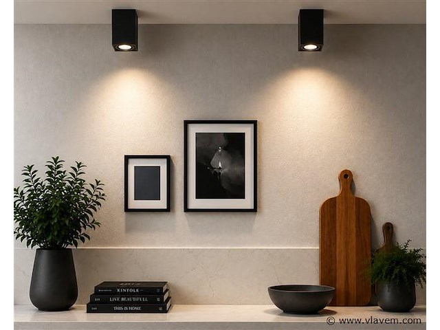 30 x opbouw spot armatuur – gu10 – zwart – ip20 – frezya-s - afbeelding 1 van  5