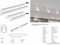 30 x railverlichting track – 1 fase – 1 meter – wit - lighting track - afbeelding 4 van  5
