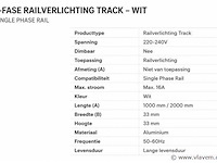 30 x railverlichting track – 1 fase – 1 meter – wit - lighting track - afbeelding 5 van  5