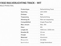 30 x railverlichting track – 1 fase – 1 meter – wit - lighting track - afbeelding 6 van  6