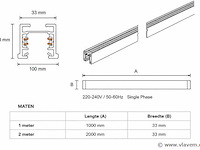 30 x railverlichting track – 1 fase – 1 meter – zwart - lighting track - afbeelding 2 van  5