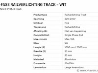 30 x railverlichting track – 1 fase – 2 meter – wit - lighting track - afbeelding 5 van  5