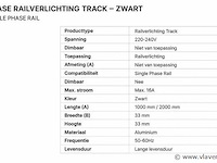 30 x railverlichting track – 1 fase – 2 meter – zwart - lighting track - afbeelding 5 van  5