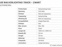 30 x railverlichting track – 1 fase – 2 meter – zwart - lighting track - afbeelding 5 van  5