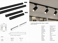 30 x railverlichting track – 1 fase – 2 meter – zwart - lighting track - afbeelding 5 van  6