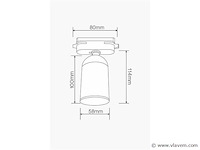 30 x spot op orientable rail gu10 – wit – eenfase – ø58x80x114 mm – ip20 - afbeelding 3 van  3