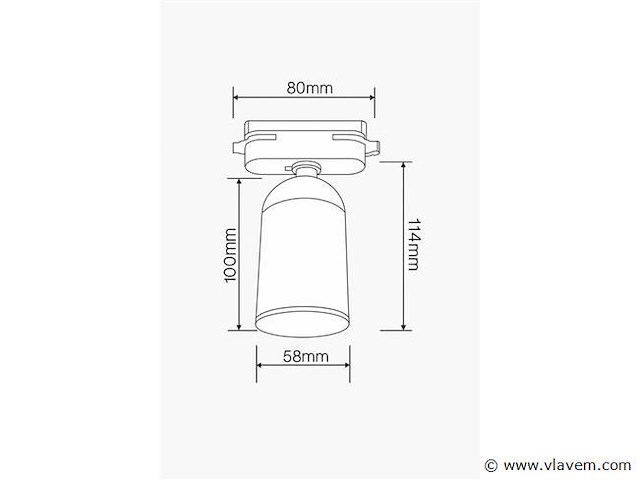 30 x spot op orientable rail gu10 . wit . eenfase . ø58x80x114 mm . ip20 - afbeelding 3 van  3