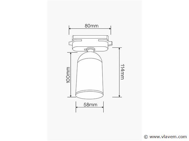 30 x spot op orientable rail gu10 – wit – eenfase – ø58x80x114 mm – ip20 - afbeelding 3 van  3