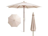300 cm parasoltafel parasol met 8 bamboeribben - afbeelding 1 van  4