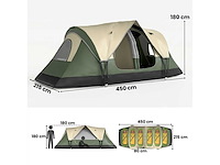 3.000mm waterdichte flysheet 6-persoons gezinskampeertent, lichtgewicht, geventileerd, eenvoudig in elkaar te zetten - afbeelding 3 van  5
