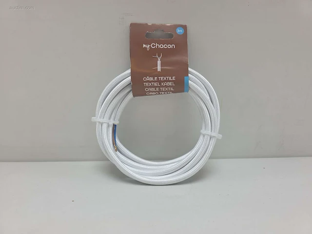 (300x) stoffen snoer, 3 m – wit chacon 61040 - afbeelding 2 van  6