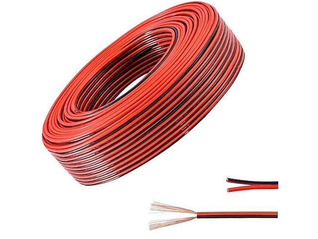 30m twee aderkabel rood-zwart 18awg - afbeelding 1 van  2