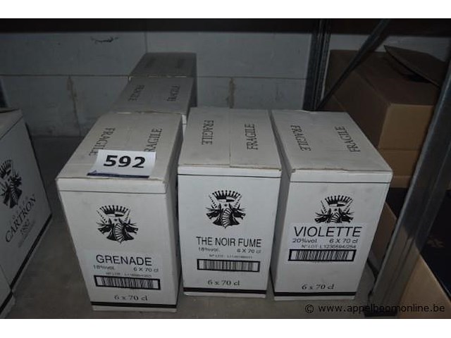 30x fles likeur, cartron, wo. grenade, the noir fume, violette, 70cl - afbeelding 1 van  2