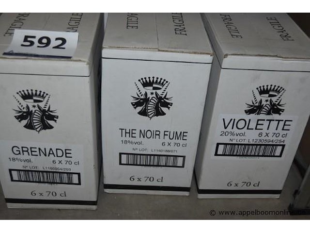 30x fles likeur, cartron, wo. grenade, the noir fume, violette, 70cl - afbeelding 2 van  2