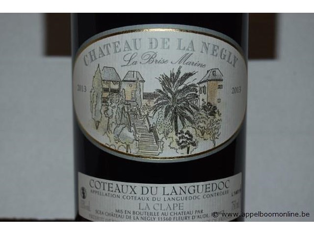 30x fles rode wijn, château de la negly, la brise marine 2013 coteaux du languedoc la clape 750ml - afbeelding 2 van  3