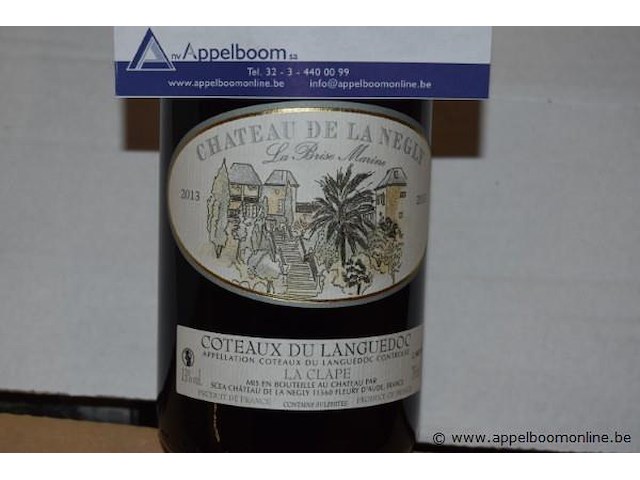 30x fles rode wijn, château de la negly, la brise marine 2013 coteaux du languedoc la clape, 750ml - afbeelding 2 van  3