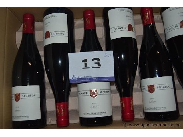 30x fles rode wijn domaine seguela planète 2010, côtes du roussillon villages appellation protégée, 750ml - afbeelding 1 van  2