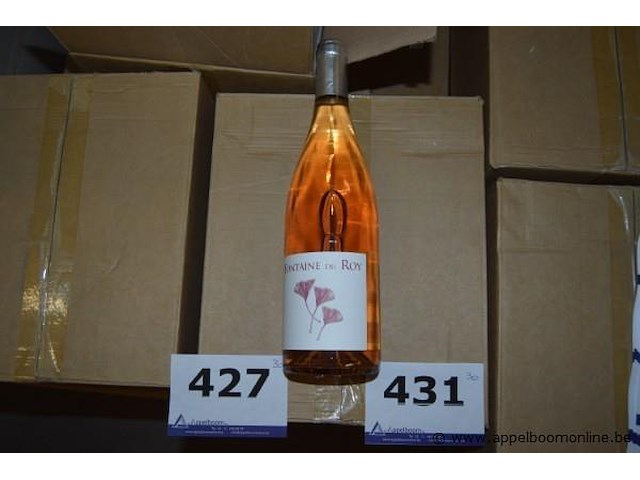 30x fles rosé wijn, fontaine du roy, costieres de nimes, 2017, 75cl - afbeelding 1 van  3