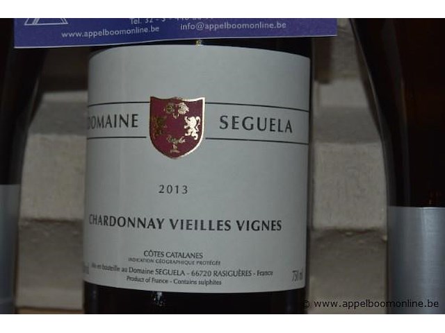 30x fles wijn, domaine seguela, chardonnay vieilles vignes 2013, côtes catalanes, 750ml - afbeelding 2 van  3