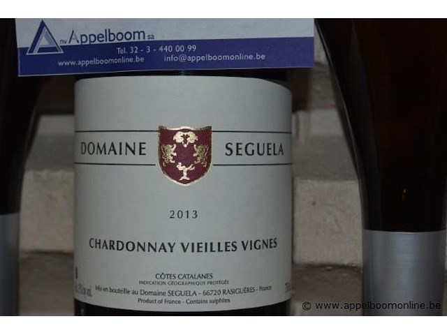30x fles wijn, domaine seguela, chardonnay vieilles vignes 2013, côtes catalanes, 750ml - afbeelding 2 van  3