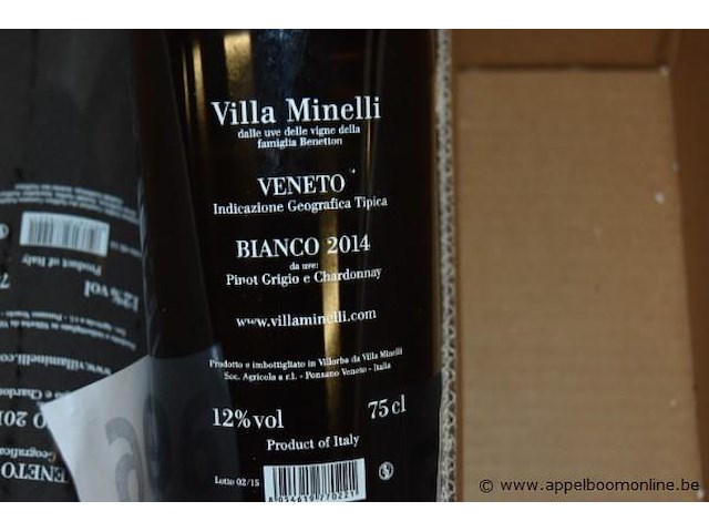 30x fles witte wijn, villa minelli, veneto igt pinot grigio e chardonnay, 2014, 75cl - afbeelding 3 van  4