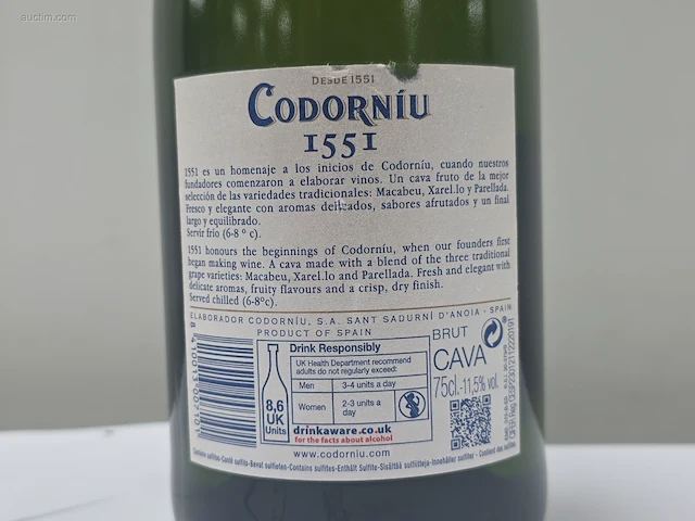 (30x) fles(sen) cava codorniu 1551 herencia 75 - afbeelding 4 van  6