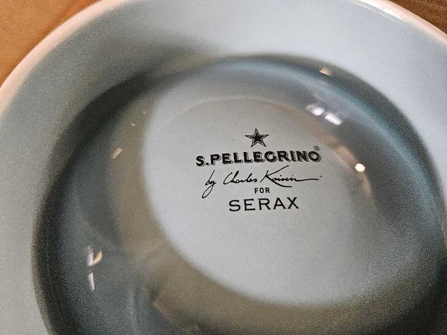 30x serax - san pellegrino - blauwe schaal bord 12cm - afbeelding 3 van  6