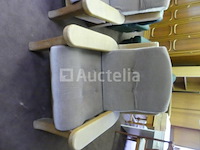 3+1 zitbank van eikenhout en stoffen - afbeelding 1 van  5